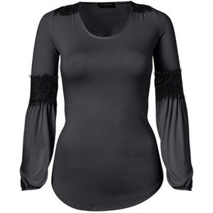 VENUS Tops - Venus Lace Detail Scoop Neck Top NEW! VENUS Tops - Venus Lace Detail Scoop Neck Top NEW!